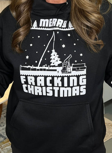 Merry Fracking Christmas Hoodie (Black)